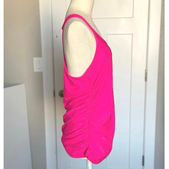 Beyond Yoga Beyond The Bump Spacedye Ruched Maternity Tank Top Sz L Neon Pink - Picture 5 of 8